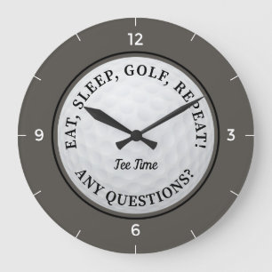 Benutzerdefinierte Golfball-Sport-Golfer-Zitat Bra Große Wanduhr