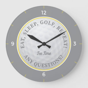 Benutzerdefinierte Golfball-Sportgolfspieler-Zitat Große Wanduhr