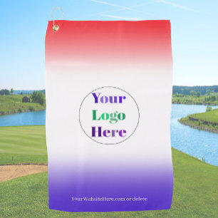 Benutzerdefinierte Golfhandtücher mit Logo Rot Bla Golfhandtuch