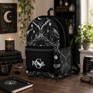Benutzerdefinierte Gotik mit Mondphasen-Design Bedruckter Rucksack