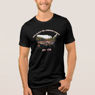 Benutzerdefinierte Gott segne Familie USA Karte Tri-Blend Shirt