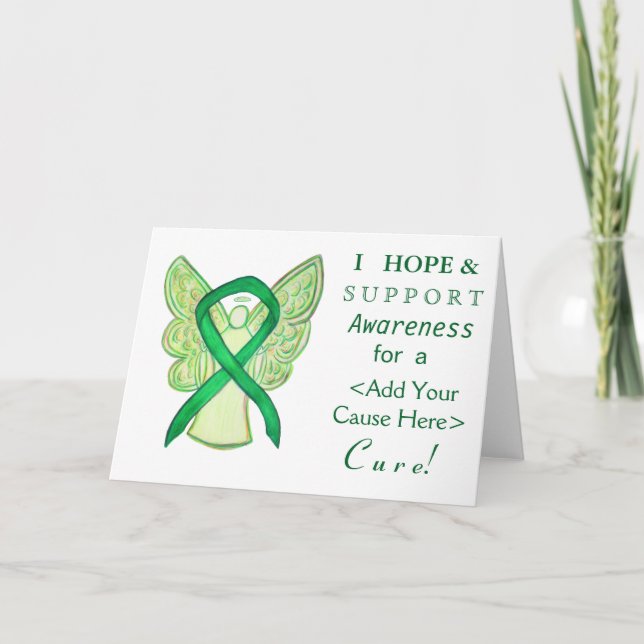 Benutzerdefinierte Green Awareness Ribbon verursac Karte (Vorderseite)