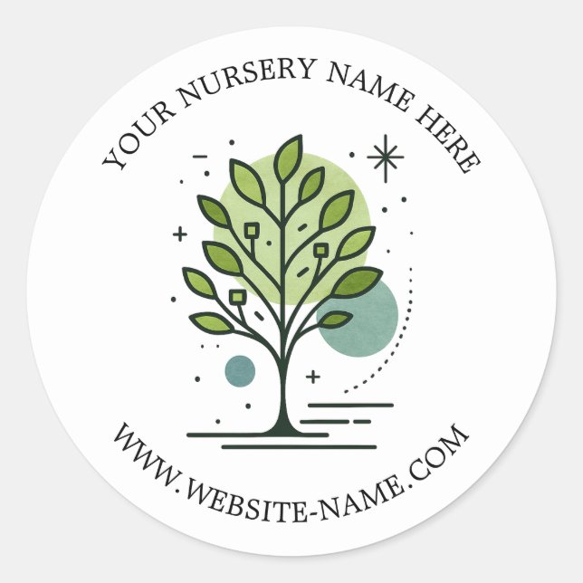Benutzerdefinierte Greenleaf Nursery Branding  Runder Aufkleber (Vorderseite)