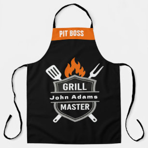 Benutzerdefinierte Grillmaster-Monogramm-Schürze - Schürze