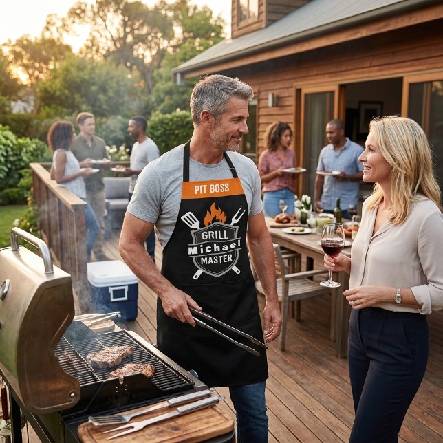 Benutzerdefinierte Grillmeister-Monogramm-Schürze  Schürze (Von Creator hochgeladen)