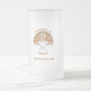 Benutzerdefinierte Grillmeister-Vatertagskarte Mattglas Bierglas
