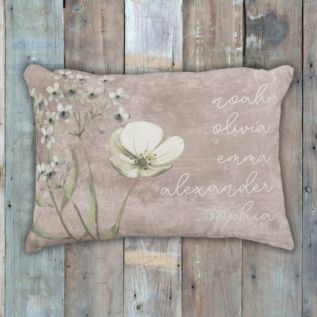 Benutzerdefinierte Großkinder nennen rustikales Bl Dekokissen (Von Creator hochgeladen)