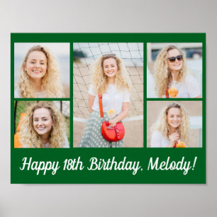 Benutzerdefinierte Grüne Alles Gute zum Geburtstag Poster