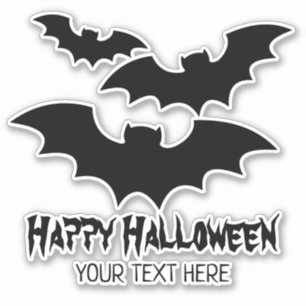 Benutzerdefinierte gruselige Halloween schwarze Fl Aufkleber