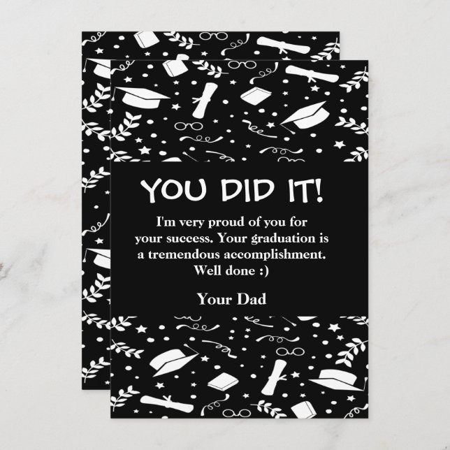 Benutzerdefinierte Grußkarte Abschluss zwei Seiten Einladung (Vorne/Hinten)