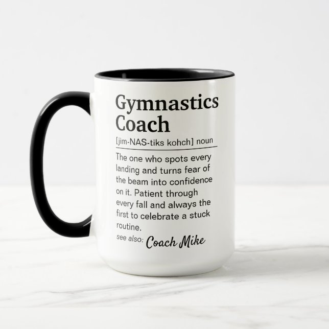 Benutzerdefinierte Gymnastik-Trainer-Definitions-W Tasse (Links)