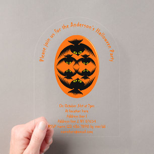 Benutzerdefinierte Halloween-Krähen Acryleinladungen