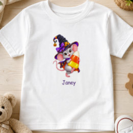 Benutzerdefinierte Halloween-Maus mit Candy Corn Kleinkind T-shirt
