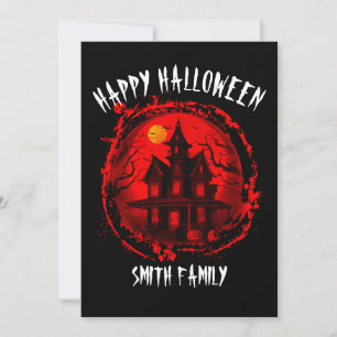BENUTZERDEFINIERTE HALLOWEEN-SPOOKHAUS-FAMILIENPAR EINLADUNG