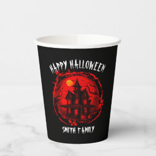 BENUTZERDEFINIERTE HALLOWEEN-SPOOKHAUS-FAMILIENPAR PAPPBECHER