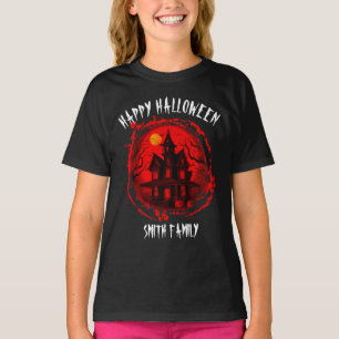 BENUTZERDEFINIERTE HALLOWEEN-SPOOKHAUS-FAMILIENPAR T-Shirt
