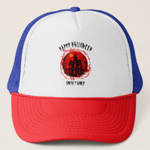 BENUTZERDEFINIERTE HALLOWEEN-SPOOKHAUS-FAMILIENPAR TRUCKERKAPPE