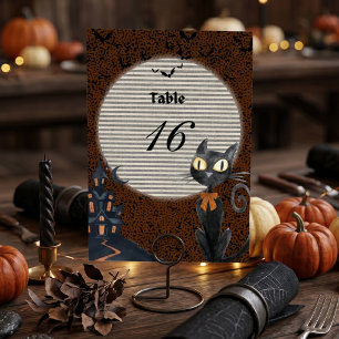 Benutzerdefinierte Halloween-Tischnummernkarte sch Tischnummer