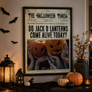 Benutzerdefinierte Halloween-Zeitungs-Wandkunst Ja Poster