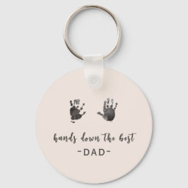 Benutzerdefinierte Handdrucke Bester Vater Schlüsselanhänger