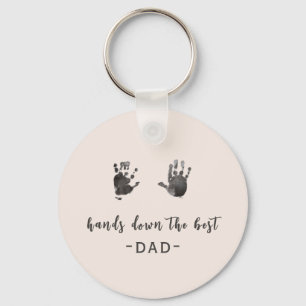 Benutzerdefinierte Handdrucke Bester Vater Schlüsselanhänger