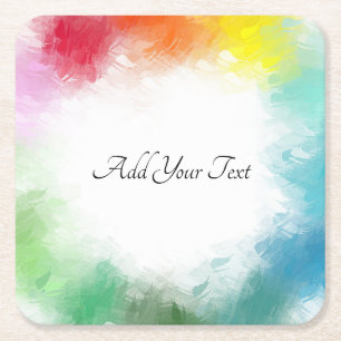 Benutzerdefinierte handgeschriebene Skriptfarben m Rechteckiger Pappuntersetzer