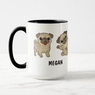 Benutzerdefinierte handgezeichnete süße Mops-Hund- Tasse