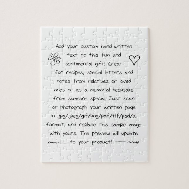 Benutzerdefinierte Handschrift Puzzle (Vertikal)