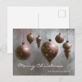 Benutzerdefinierte hängende Weihnachtsbaumkugeln K Postkarte