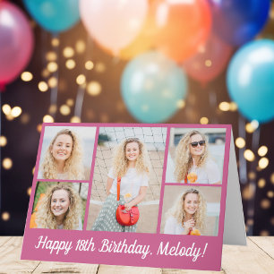 Benutzerdefinierte Happy Birthday Foto-Collage Cut Karte