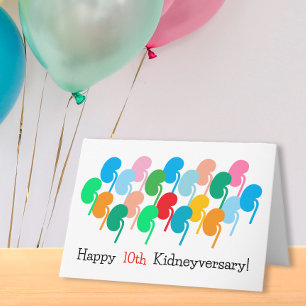 Benutzerdefinierte Happy Kidneyversary & Viele Meh Karte
