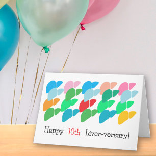 Benutzerdefinierte Happy Liver-versary & Viele Wei Karte