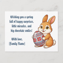 Benutzerdefinierte Hasen-Postkarte - Ethnische Eie Feiertagspostkarte