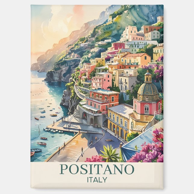Benutzerdefinierte Häuser Positano Italien Bunte A Magnet (Vorderseite)