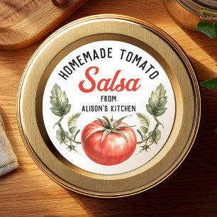 Benutzerdefinierte hausgemachte Tomatensalsa im Vi Runder Aufkleber