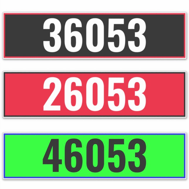 Benutzerdefinierte Hausnummern - Postfach Aufkleber (Vorderseite)