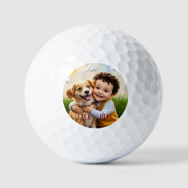 Benutzerdefinierte Haustiere Kinder Lustige Party  Golfball (Vorderseite)