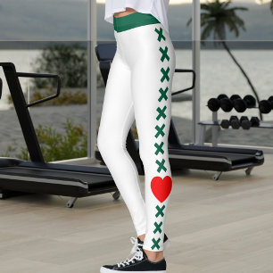 Benutzerdefinierte Haustierkatze Mama Weiß Tiefgrü Leggings