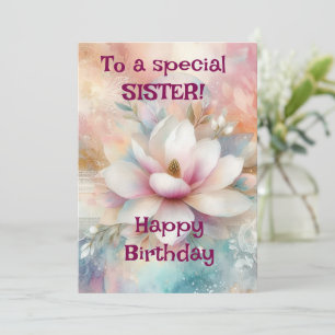 Benutzerdefinierte Helle Rosa Lilien Alles Gute zu Feiertagskarte