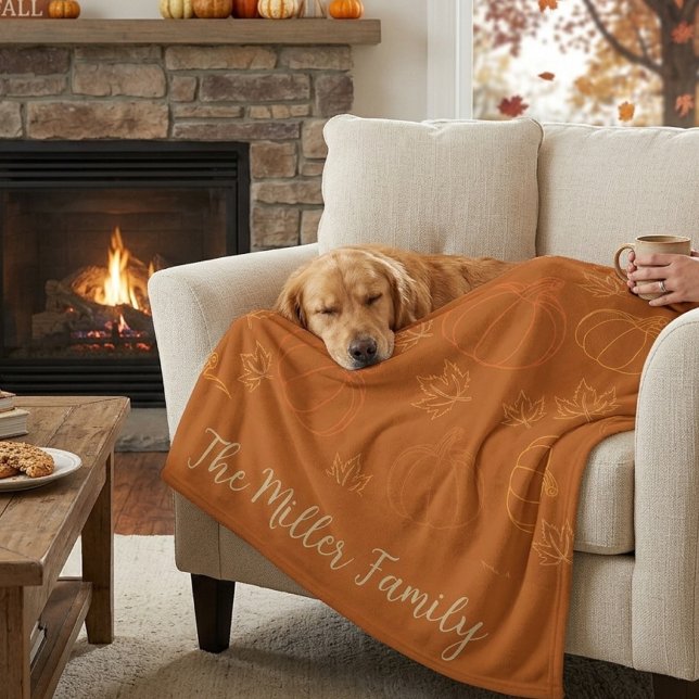 Benutzerdefinierte Herbst-Familienname-Fleece-Deck Fleecedecke (Von Creator hochgeladen)