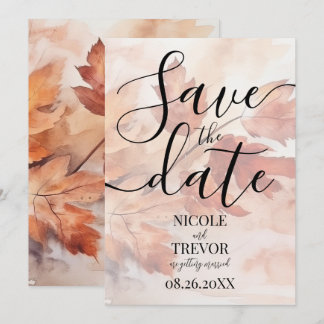 Benutzerdefinierte Herbst-Wasserfarbe Blattzweig-H Save The Date