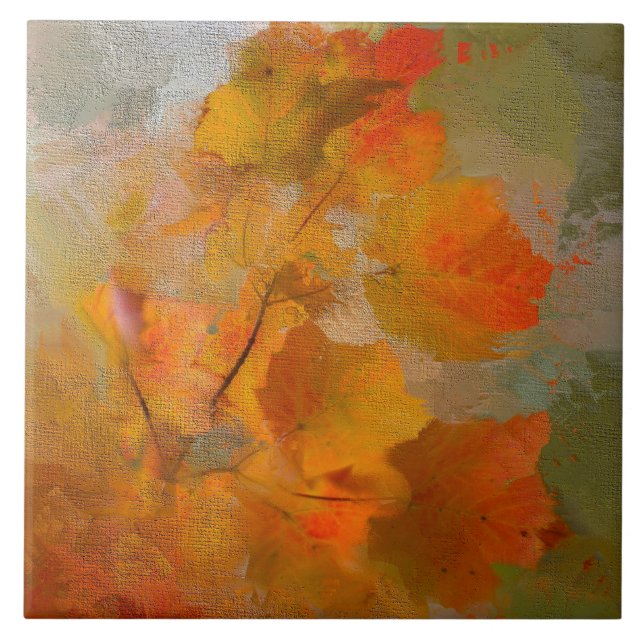 Benutzerdefinierte Herbstblätter  Fliese (Vorderseite)