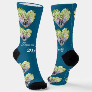 Benutzerdefinierte Herz-Foto-Familien-Socken Per Socken