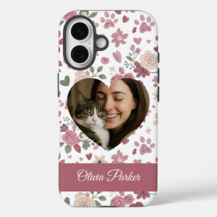 Benutzerdefinierte Herz Foto Katzenliebhaber-Handy iPhone 16 Hülle