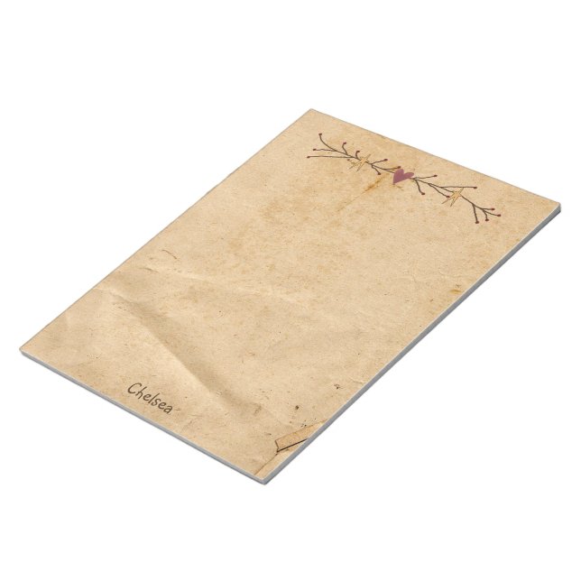 Benutzerdefinierte Herz-Sterne Großer Editor Notizblock (angewinkelt)