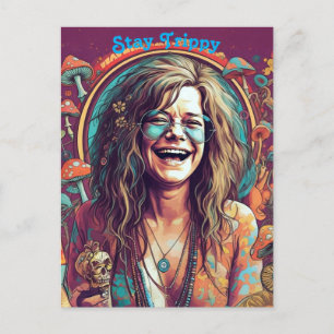 Benutzerdefinierte Hippie Boho Stay Trippy Vibes P Postkarte
