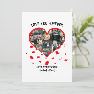 Benutzerdefinierte Hochzeit-Jubiläums-Herz-Foto-Co Feiertagskarte