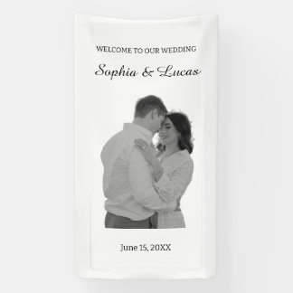 Benutzerdefinierte Hochzeit mit Namen und Datum, H Banner