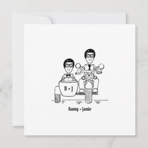 Benutzerdefinierte Hochzeit mit zwei Bräutigams Mo Einladung