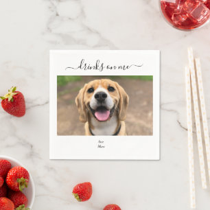 Benutzerdefinierte Hochzeits-Hund-Drinks-on-Me-Spa Serviette